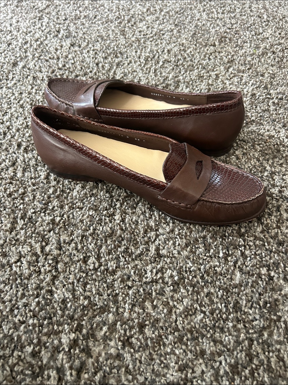 Cole Haan Women's Brown leather Penny Loafers - Picture 3 of 4